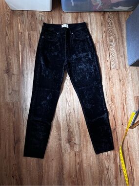 We The Free Black Velvet Skinny Jeans
